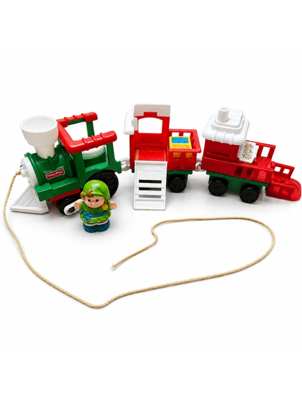 Vintage Fisher Price Little People 1998 Christmas Train 72698 Elf 3 Car Set